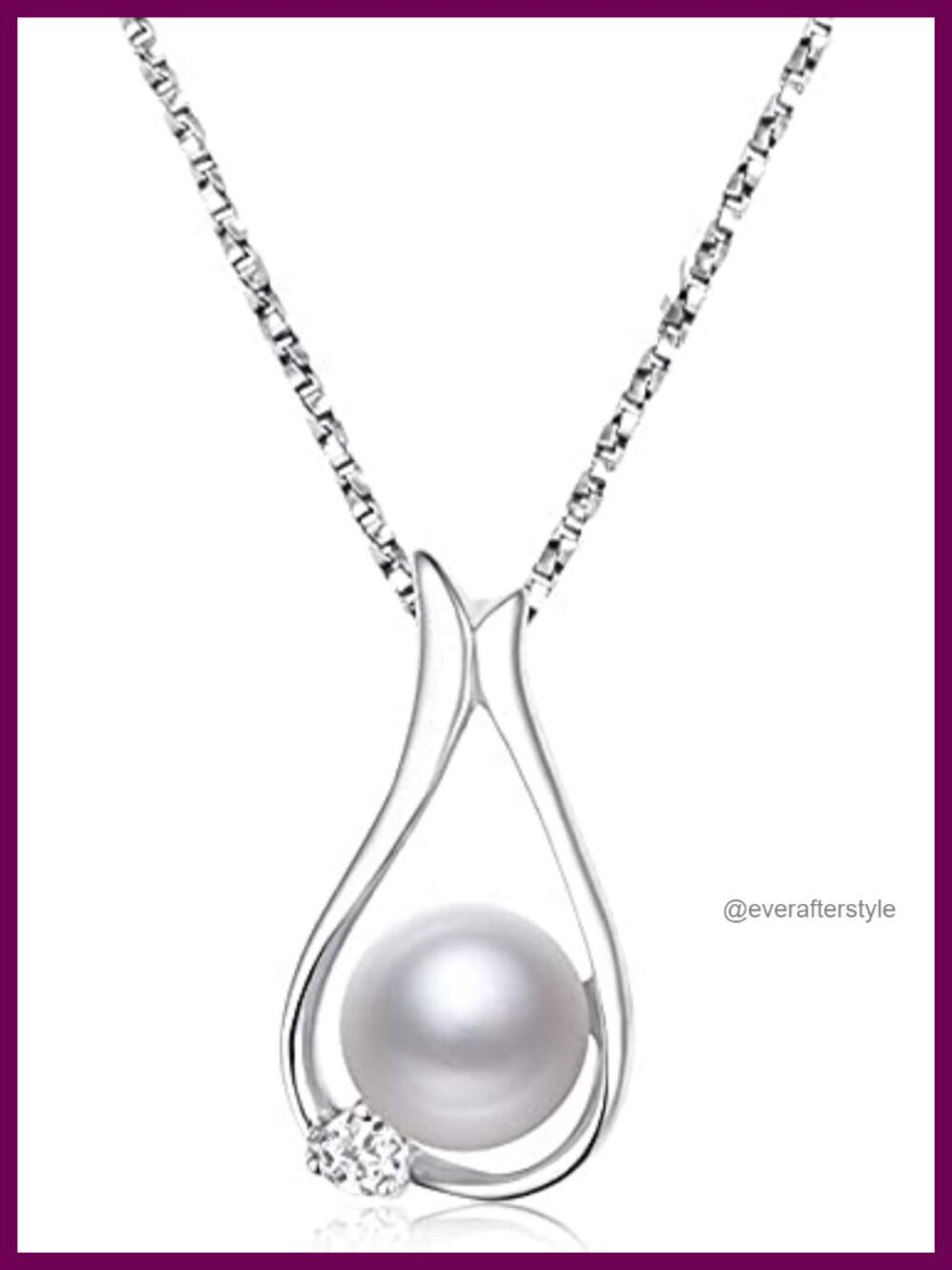 Genuine Pearl Pendant Necklace 8-9mm Sterling Silver Gold Plated Gift